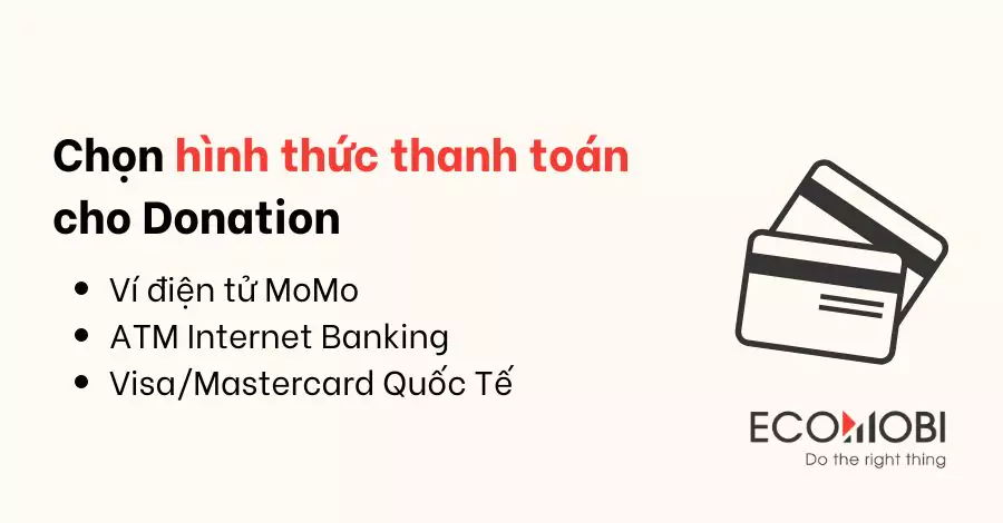 Chọn hình thức thanh toán cho Donation