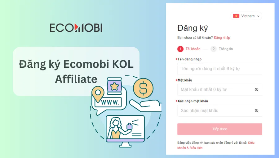 Đăng ký Ecomobi KOL Affiliate