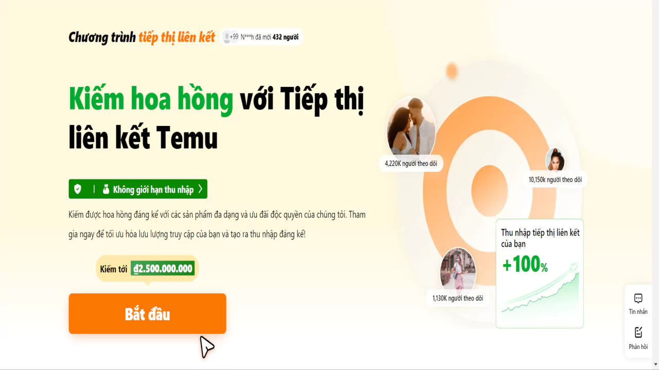 Temu Affiliate thu hút người tham gia với mức hoa hồng hấp dẫn