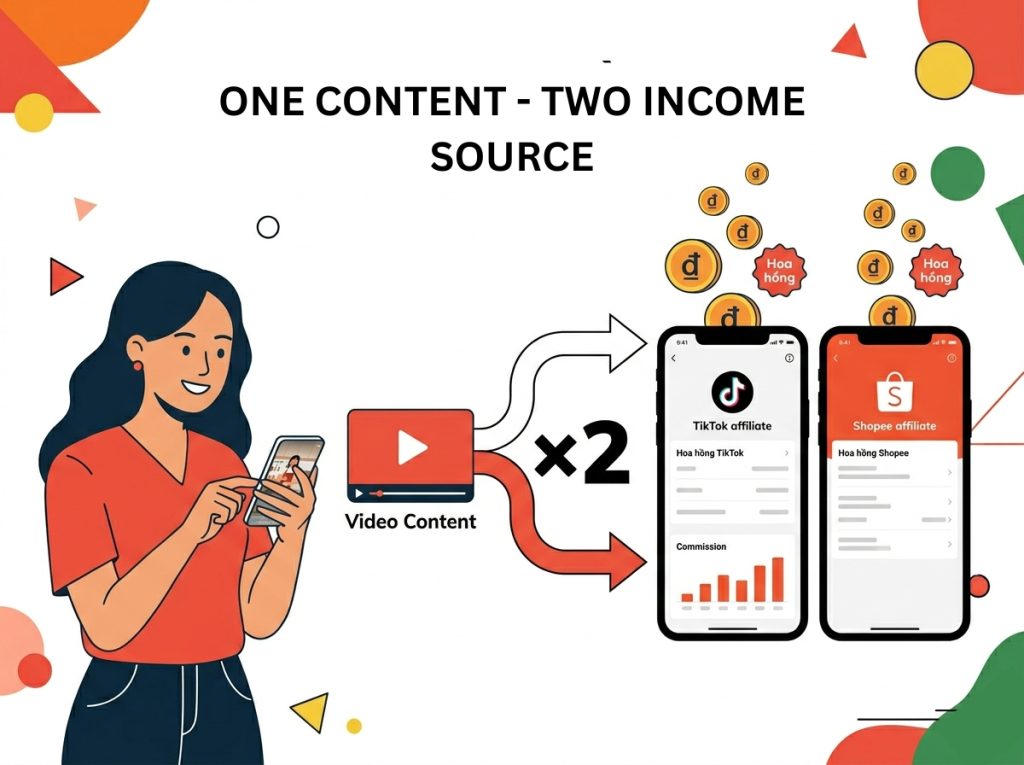 Double your income from Shopee MCN and TikTok Affiliate marketing using the same video content.